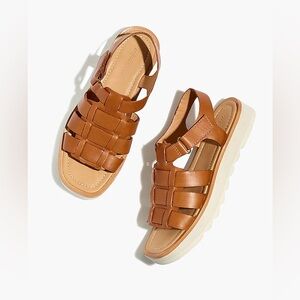 NWOT Madewell Leather Fisherman Flatform Sandals (Size 8)